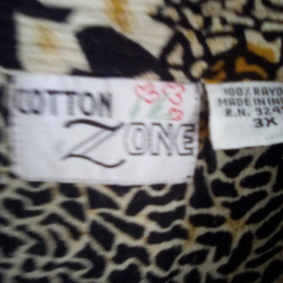Vintage plus size 3x Cotton zone short sleeve button-up blouse - Picture 3 of 4